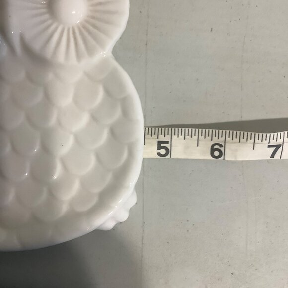 Owl Spoon Rest Kitchen Ceramic 6" x 4.5" White Wall Decor Trinket Dish - Picture 4 of 4